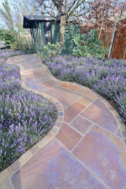Stunning Raj Indian sandstone curving pathway Stunning Raj Indian sandstone curving pathway